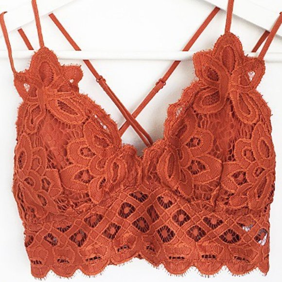 Anemone Other - New Plus Rust Crocet Lace Bralette
